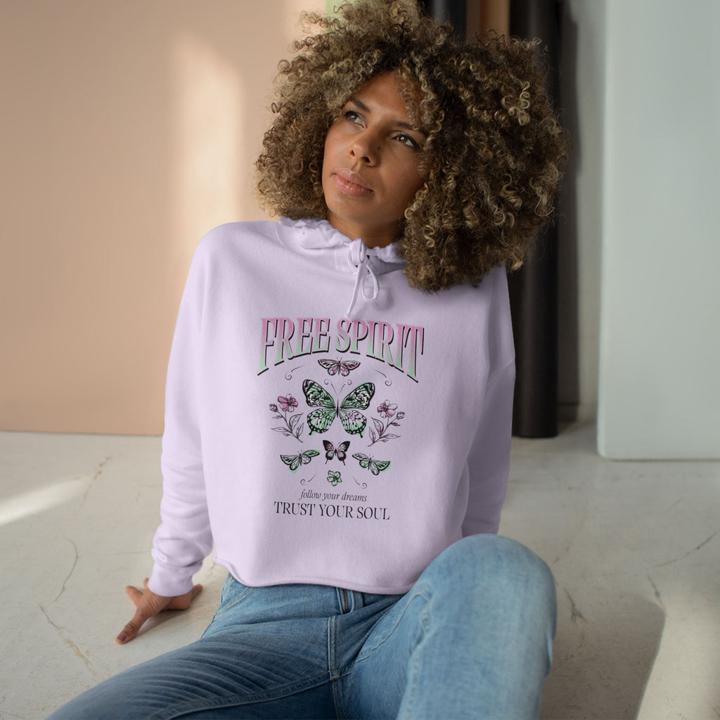 Free Spirit Butterfly Crop Hoodie