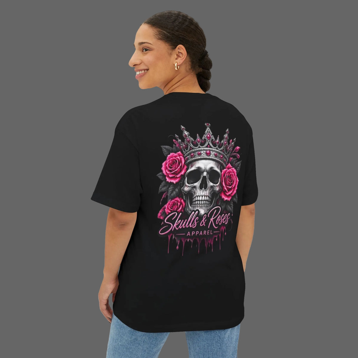 Royal Skulls & Roses Oversized Tee