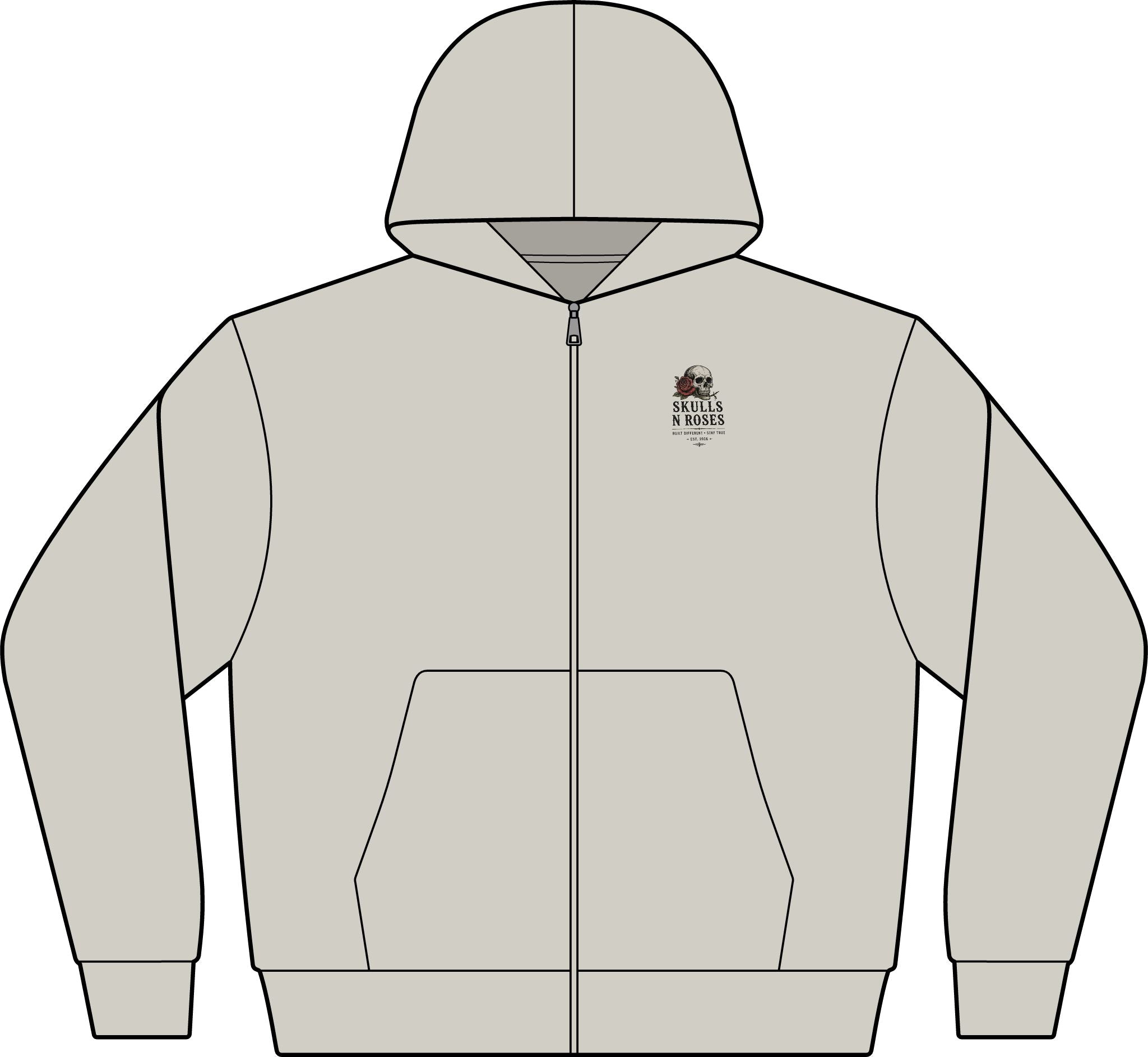 Roses Fade Zip Hoodie