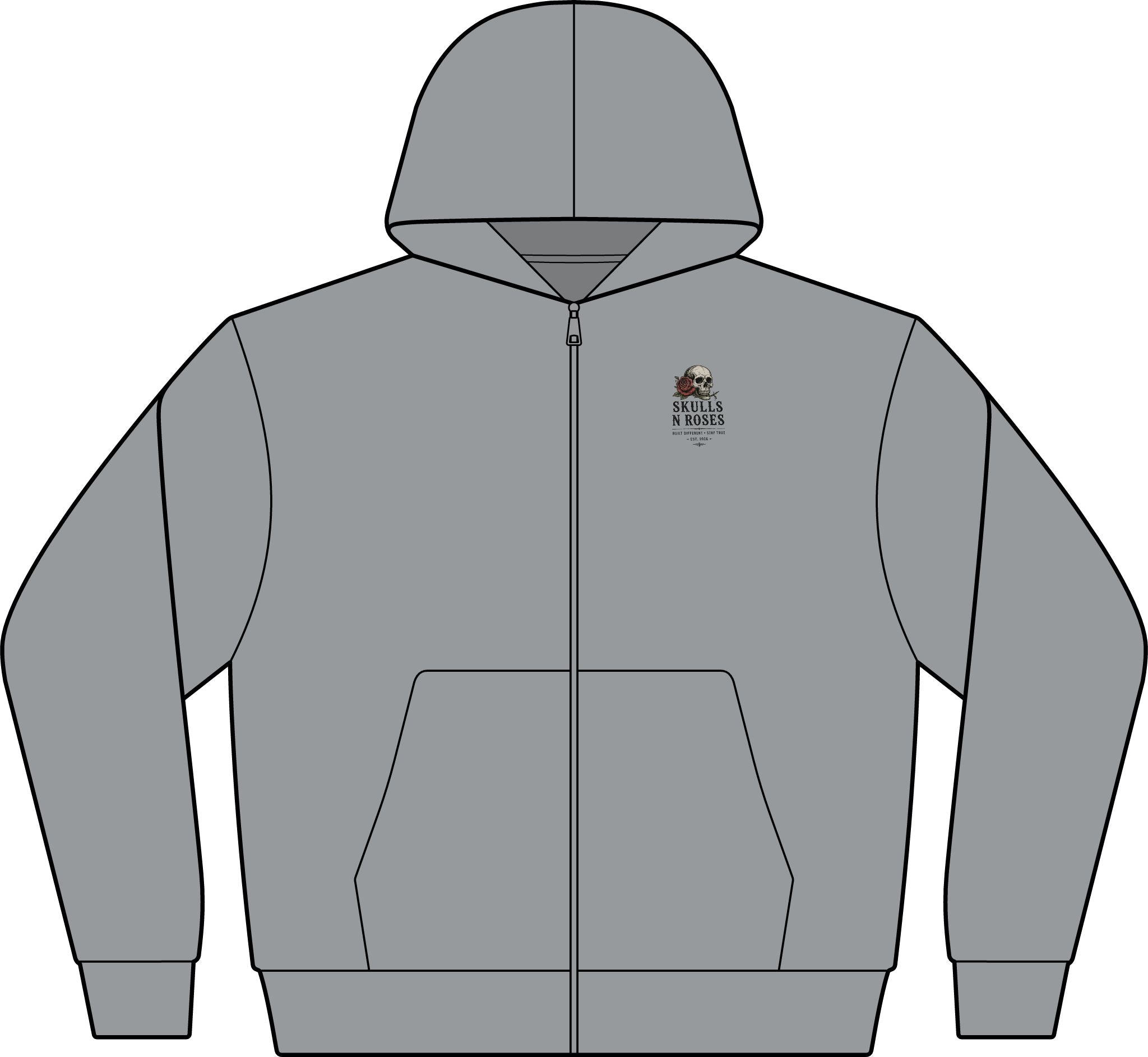 Roses Fade Zip Hoodie
