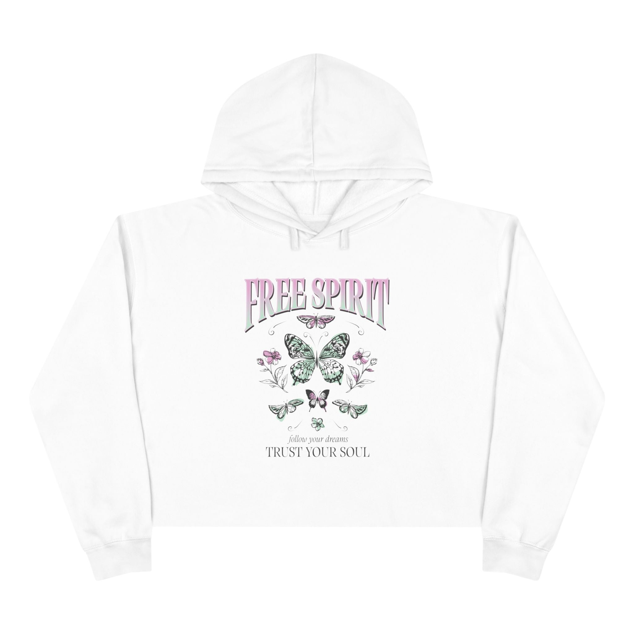 Free Spirit Butterfly Crop Hoodie