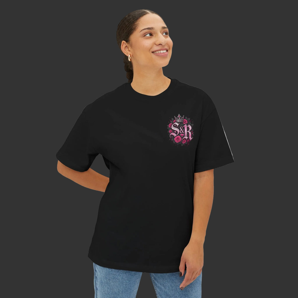 Royal Skulls & Roses Oversized Tee