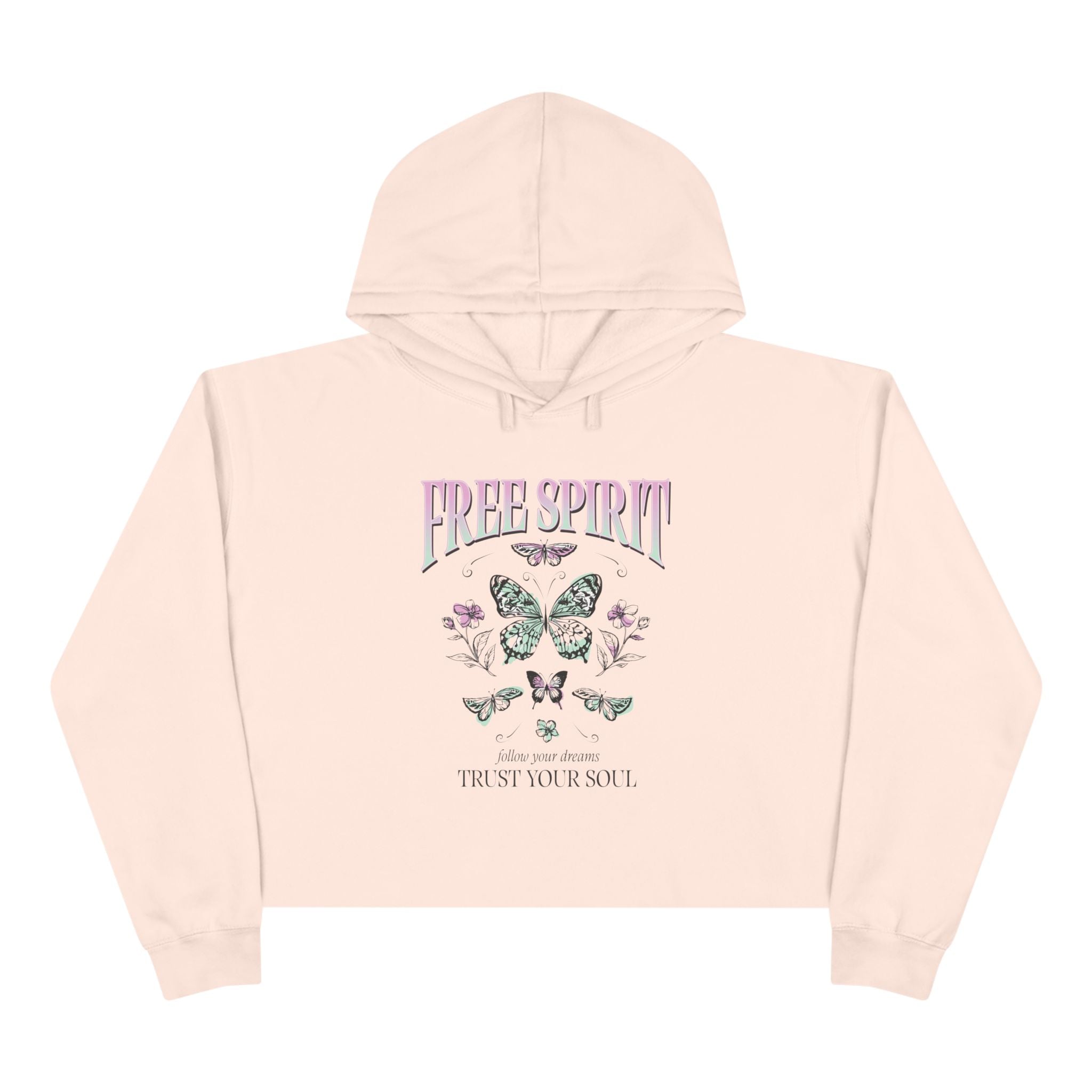 Free Spirit Butterfly Crop Hoodie