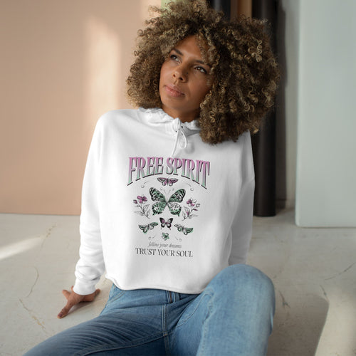 Free Spirit Butterfly Crop Hoodie