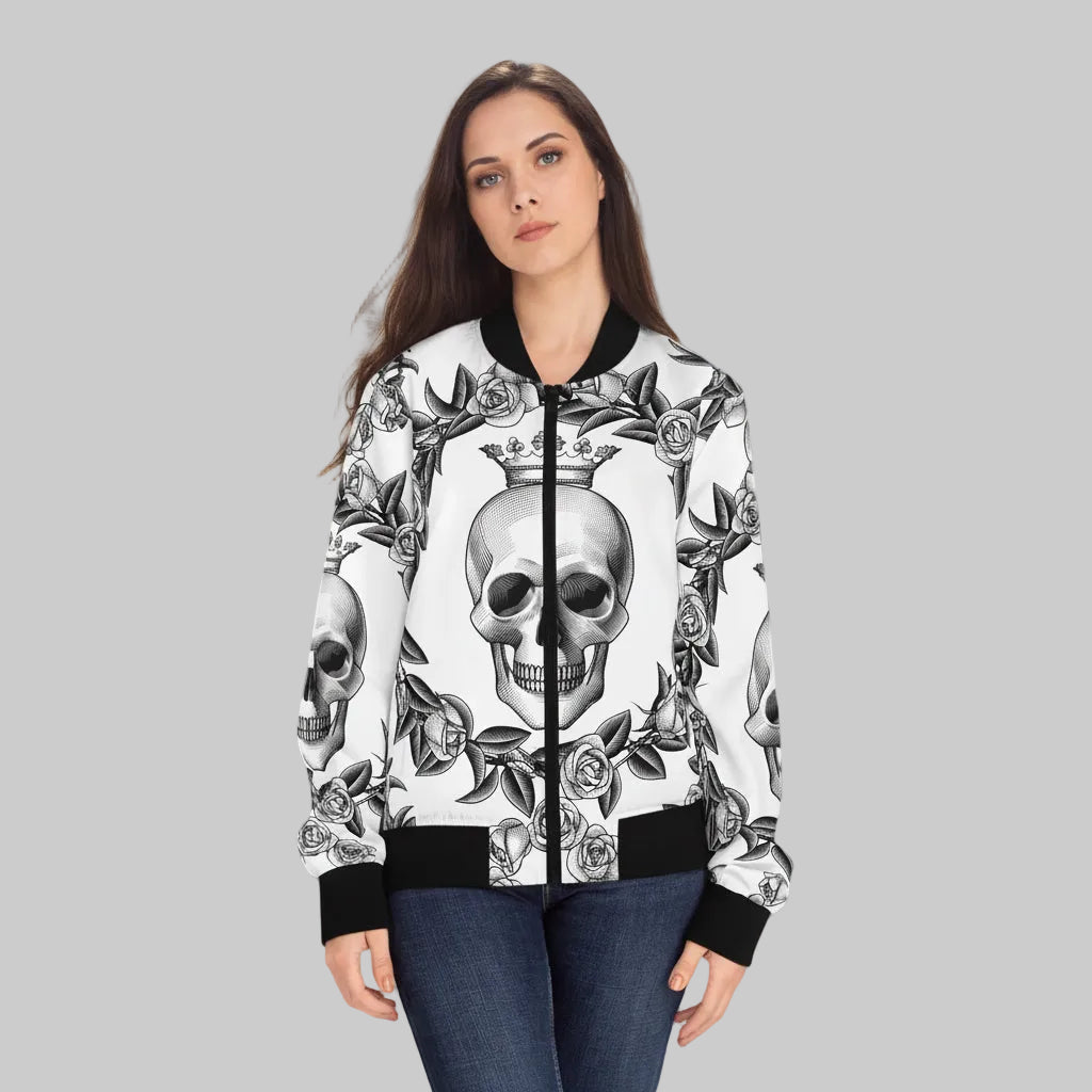 Skull & Rose Bomber Jacket
