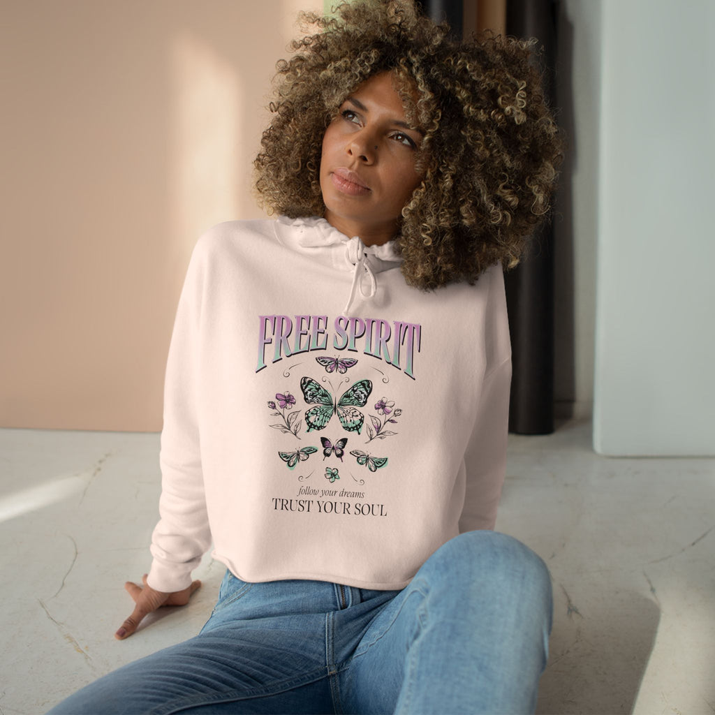 Free Spirit Butterfly Crop Hoodie