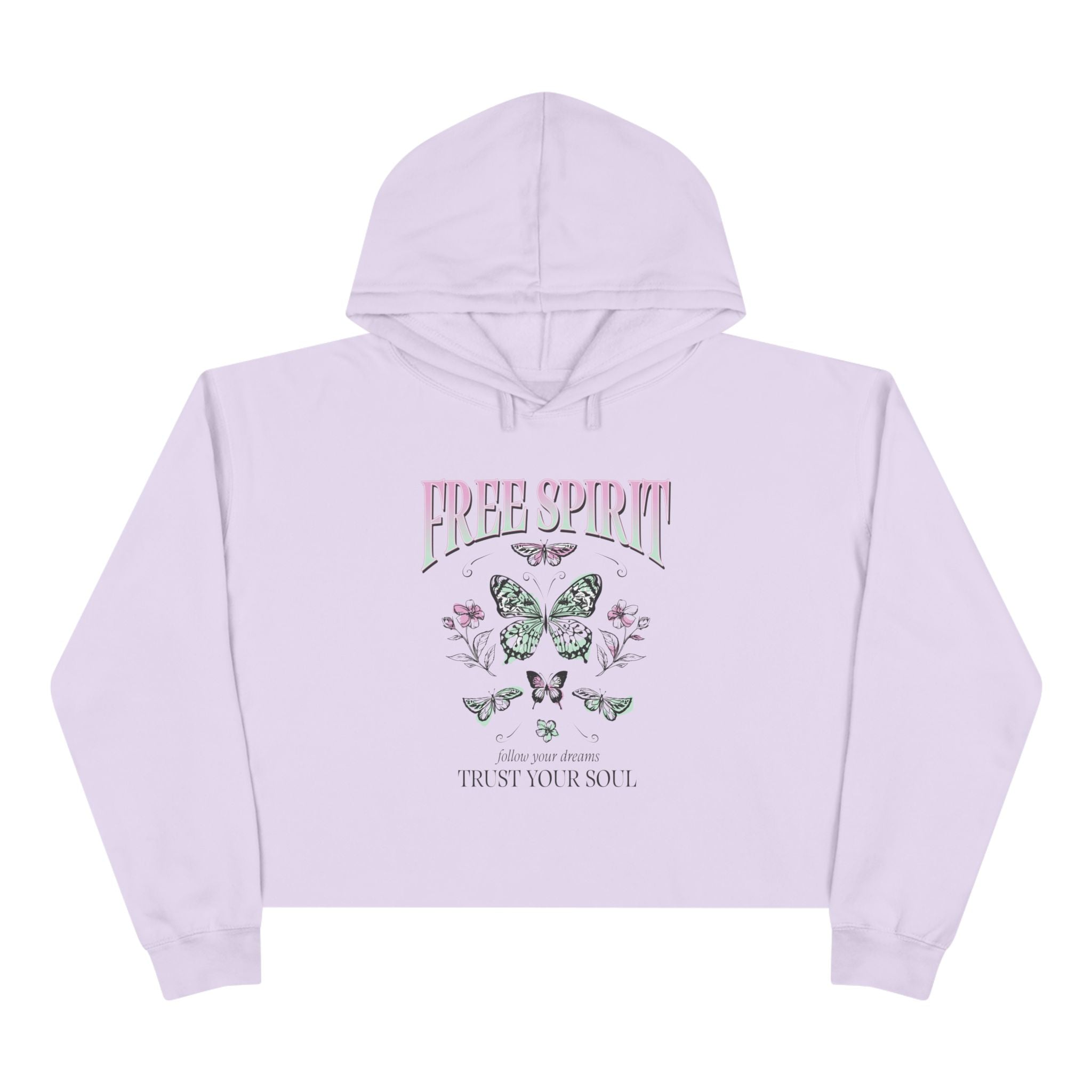 Free Spirit Butterfly Crop Hoodie